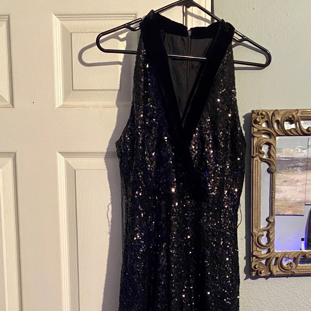 Black sequin pantsuit